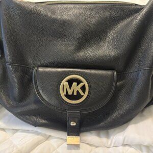 Michael Kors Fulton Large Leather Shoulder Bag Black